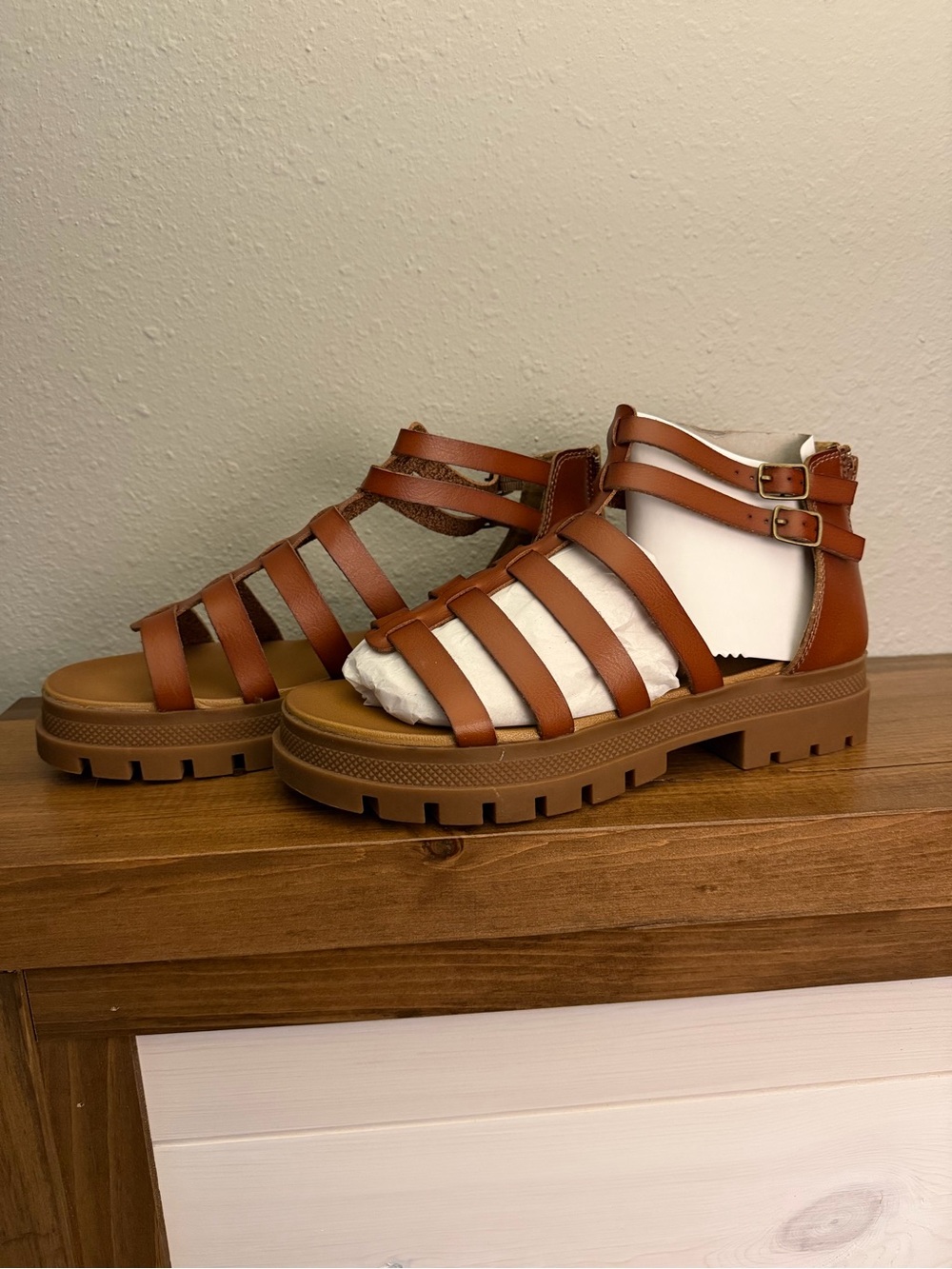 Women's Tan Strappy Sandals